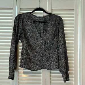 Abercrombie and Fitch black patterned long sleeve shirt, size L